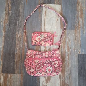 Vera Bradley On The Go Purse With Turnlock Wallet In Blush Pink
